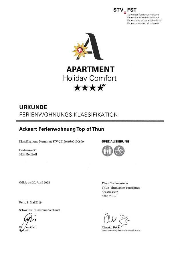 Ackaert Ferienwohnung Top Of Thun Exterior foto